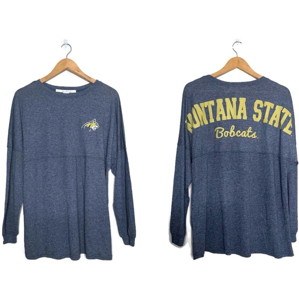 Montana State Blue And Gold Long Sleeve Spirit Jersey Women’s sz Small Chicka-D